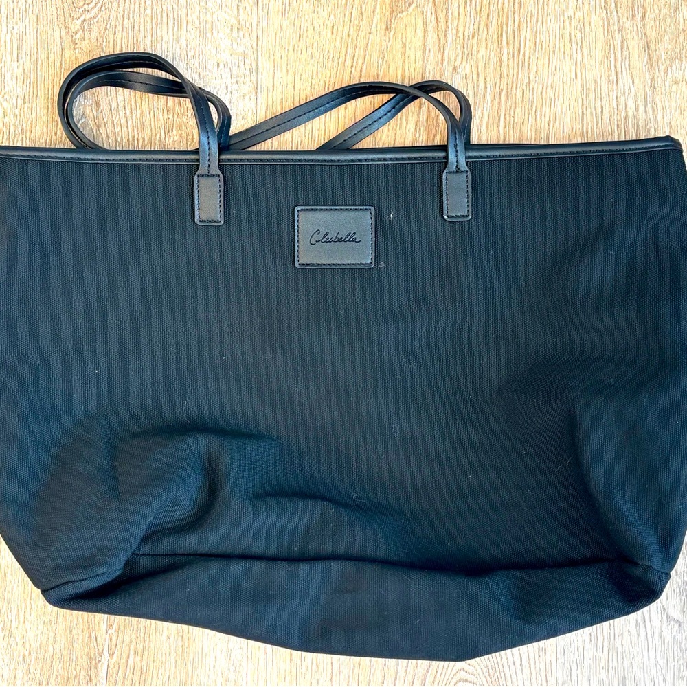 Cleobella Large Black Tote Bag | Minimalist Canvas Travel Work Tote